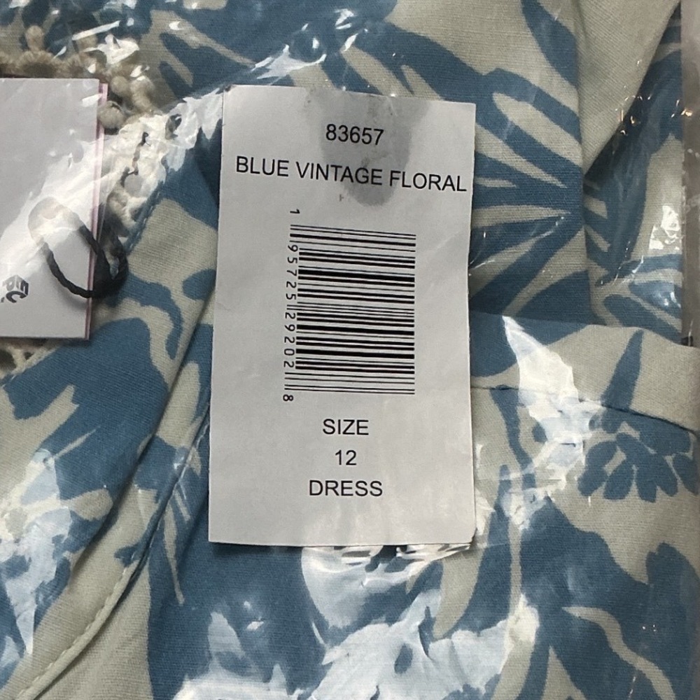 Avec Les Filles Floral Midi Dress Blue Size 12 New With Tags - Picture 4 of 5
